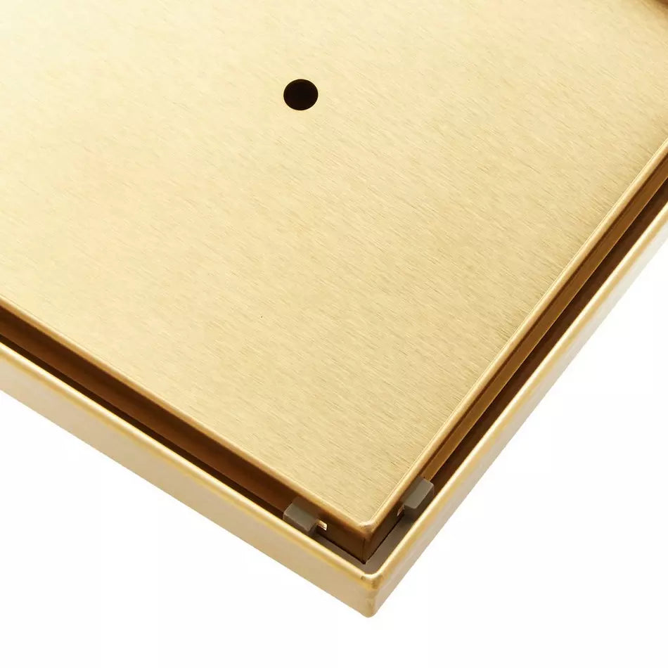 Signature Hardware 8" Cohen Square Tile-In Shower Drain - Brushed Gold