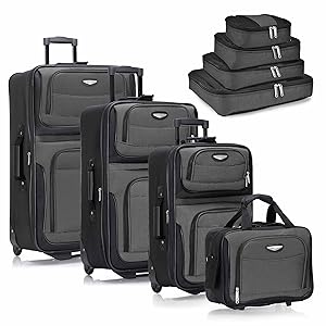 Amsterdam 8-Piece Softside Expandable Luggage Set w/ Packing Cubes & Travel Tote