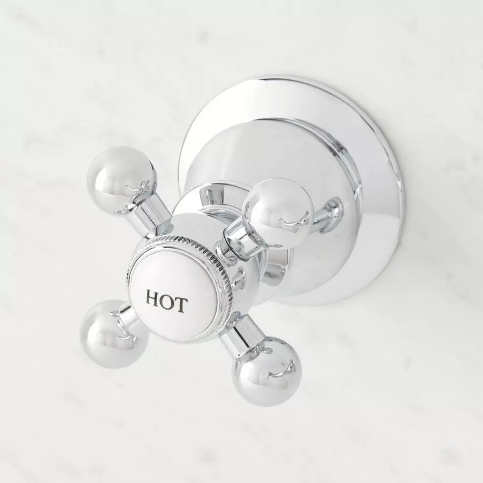 Ballantine Wall-Mount Bathroom Faucet | Cross Handles | Chrome