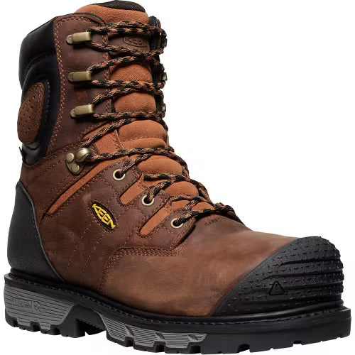 Keen Utility Mens Camden 8in WP 600G CT Brown/Black Leather Work Boots - Size 10