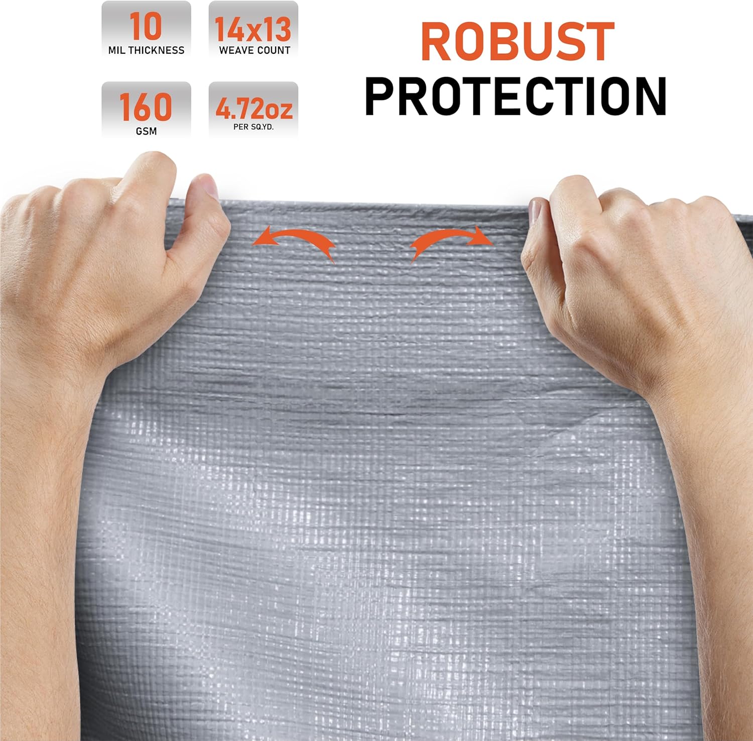 HOMESTEAD 20x30 Waterproof Poly Tarp 10 Mil Medium Duty Silver/Black w/ Grommets