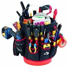 Husky 12 in. 30 Pocket Heavy Duty Bucket Jockey 5 Gallon In-Bucket Storage Tool Bag.